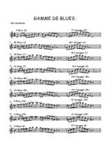 Téléchargez la partition de Gammes de blues au saxophone en PDF